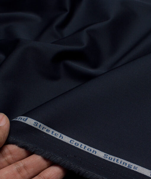 Arvind Tresca  Solids Cotton Stretchable Trouser or Chinos Fabric (Dark Blue)