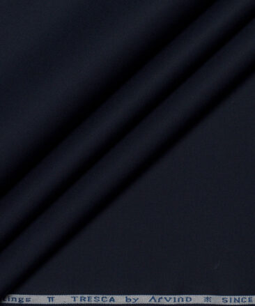 Arvind Tresca  Solids Cotton Stretchable Trouser or Chinos Fabric (Dark Blue)
