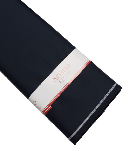 Arvind Tresca  Solids Cotton Stretchable Trouser or Chinos Fabric (Dark Blue)