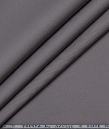 Arvind Tresca  Solids Cotton Stretchable Trouser or Chinos Fabric (Dark Grey)