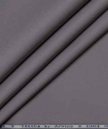 Arvind Tresca  Solids Cotton Stretchable Trouser or Chinos Fabric (Dark Grey)