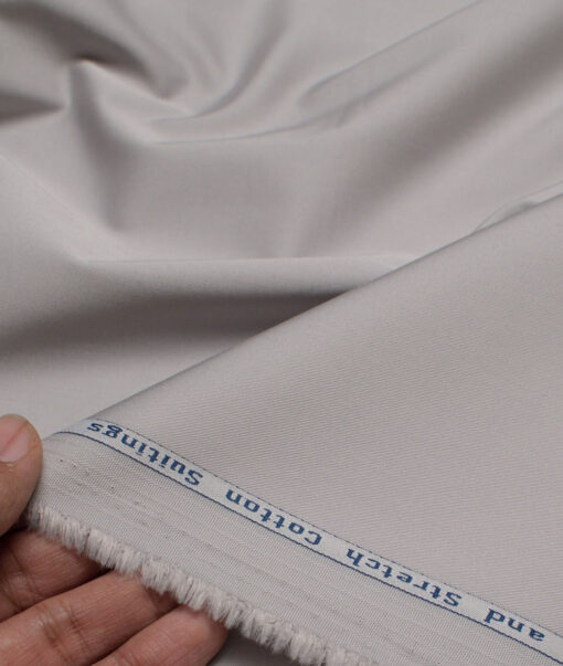 Arvind Tresca  Solids Cotton Stretchable Trouser or Chinos Fabric (Light Grey)