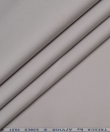 Arvind Tresca  Solids Cotton Stretchable Trouser or Chinos Fabric (Light Grey)