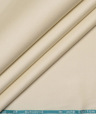 Burgoyne  Solids Cotton Stretchable Trouser or Chinos Fabric (Cream)