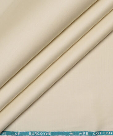 Burgoyne  Solids Cotton Stretchable Trouser or Chinos Fabric (Cream)
