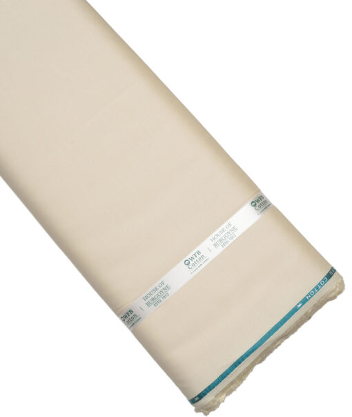 Burgoyne  Solids Cotton Stretchable Trouser or Chinos Fabric (Cream)