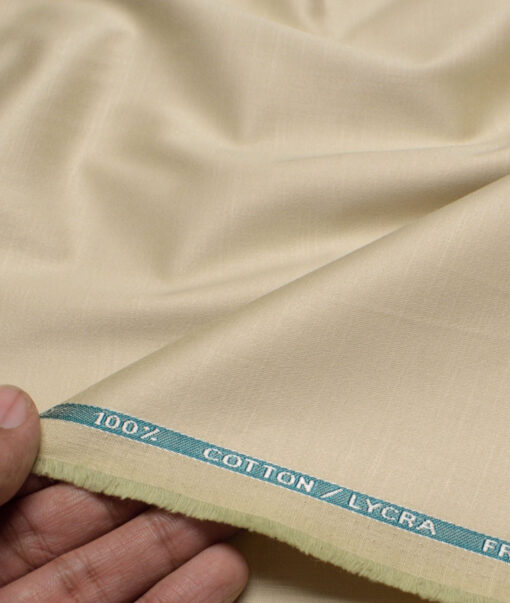 Burgoyne  Solids Cotton Stretchable Trouser or Chinos Fabric (Hampton Beige)