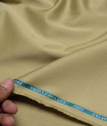 Burgoyne  Solids Cotton Stretchable Trouser or Chinos Fabric (Pavlova Beige)