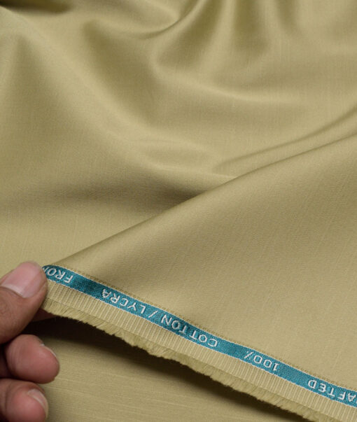 Burgoyne  Solids Cotton Stretchable Trouser or Chinos Fabric (Pavlova Beige)