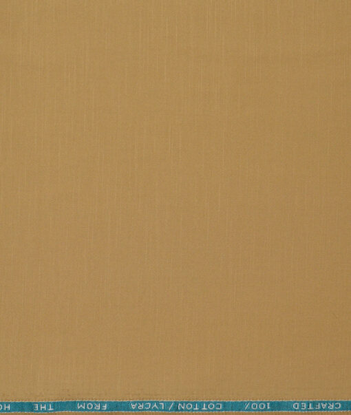 Burgoyne  Solids Cotton Stretchable Trouser or Chinos Fabric (Tan Beige)