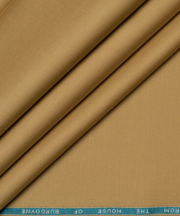 Burgoyne  Solids Cotton Stretchable Trouser or Chinos Fabric (Tan Beige)