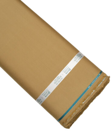 Burgoyne  Solids Cotton Stretchable Trouser or Chinos Fabric (Tan Beige)