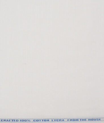 Burgoyne  Solids Cotton Stretchable Trouser or Chinos Fabric (White)