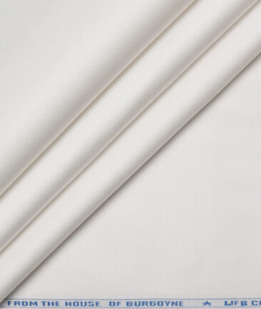 Burgoyne  Solids Cotton Stretchable Trouser or Chinos Fabric (White)