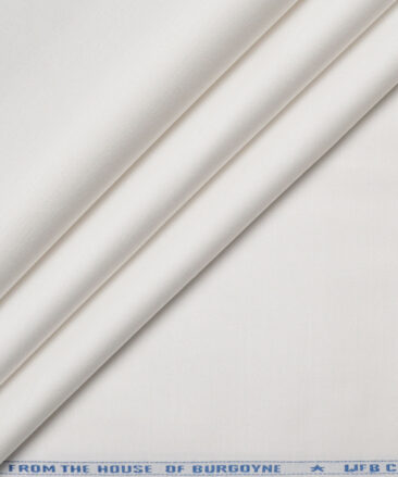 Burgoyne  Solids Cotton Stretchable Trouser or Chinos Fabric (White)