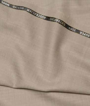 Cavalero Italy Super 120's Checks 30% Merino Wool Suiting Fabric (Beige)