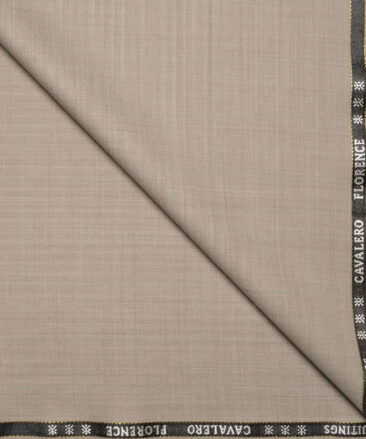 Cavalero Italy Super 120's Checks 30% Merino Wool Suiting Fabric (Beige)