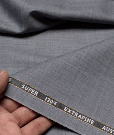 Cavalero Italy Super 120's Checks 60% Merino Wool Suiting Fabric (Grey)