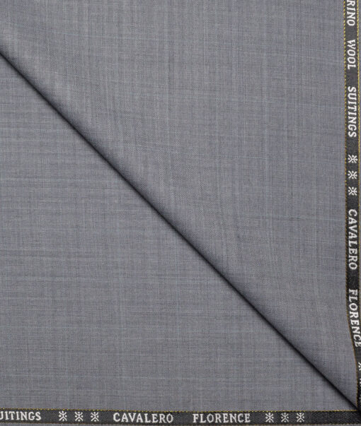 Cavalero Italy Super 120's Checks 60% Merino Wool Suiting Fabric (Grey)