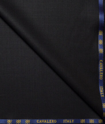 Cavalero Italy Super 120's Solids 60% Merino Wool Suiting Fabric (Black)