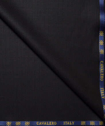 Cavalero Italy Super 120's Solids 60% Merino Wool Suiting Fabric (Black)