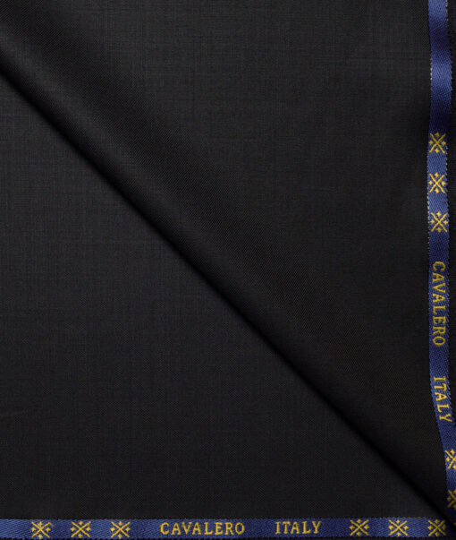 Cavalero Italy Super 120's Solids 60% Merino Wool Suiting Fabric (Black)