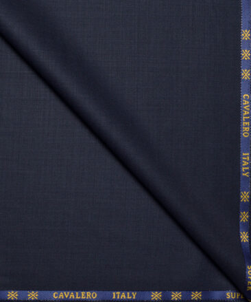 Cavalero Italy Super 120's Solids 60% Merino Wool Suiting Fabric (Dark Blue)