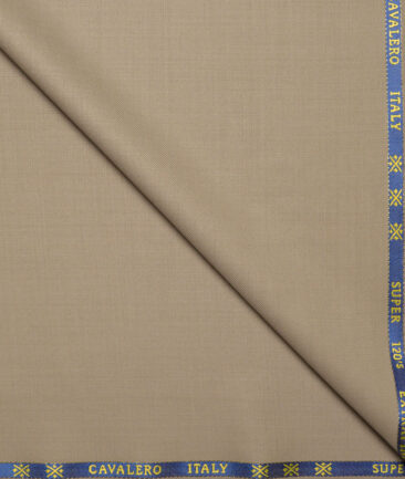 Cavalero Italy Super 120's Solids 60% Merino Wool Suiting Fabric (Light Brown)