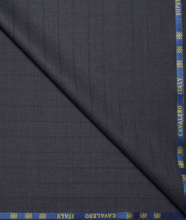 Cavalero Italy Super 120's Striped 60% Merino Wool Suiting Fabric (Dark Grey)