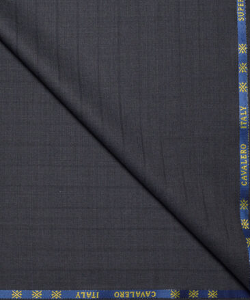 Cavalero Italy Super 120's Striped 60% Merino Wool Suiting Fabric (Dark Grey)