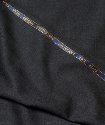 Cavalero Italy Super 120's Striped 60% Merino Wool Suiting Fabric (Blackish Grey)