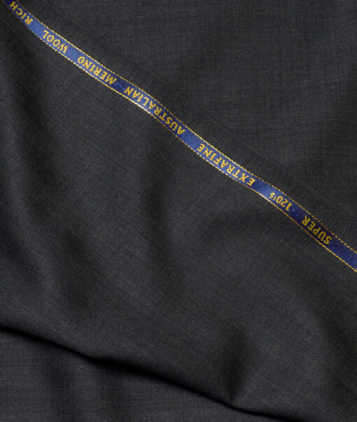Cavalero Italy Super 120's Striped 60% Merino Wool Suiting Fabric (Blackish Grey)