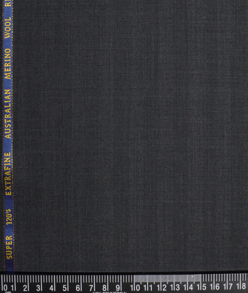 Cavalero Italy Super 120's Striped 60% Merino Wool Suiting Fabric (Blackish Grey)