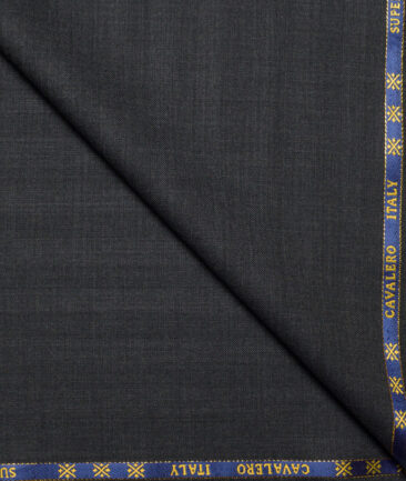 Cavalero Italy Super 120's Striped 60% Merino Wool Suiting Fabric (Blackish Grey)