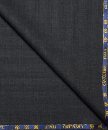 Cavalero Italy Super 120's Striped 60% Merino Wool Suiting Fabric (Blackish Grey)