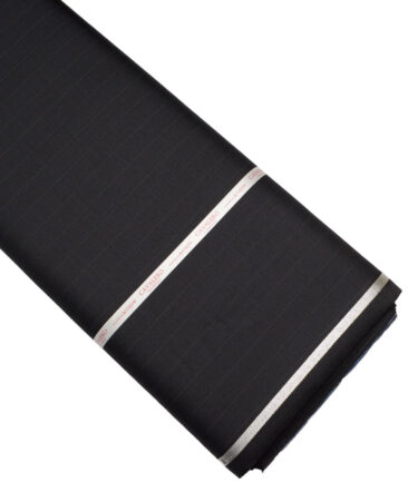 Cavalero Italy Super 120's Striped 60% Merino Wool Suiting Fabric (Black)