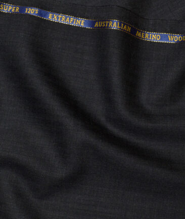 Cavalero Italy Super 120's Striped 60% Merino Wool Suiting Fabric (Blackish Grey)