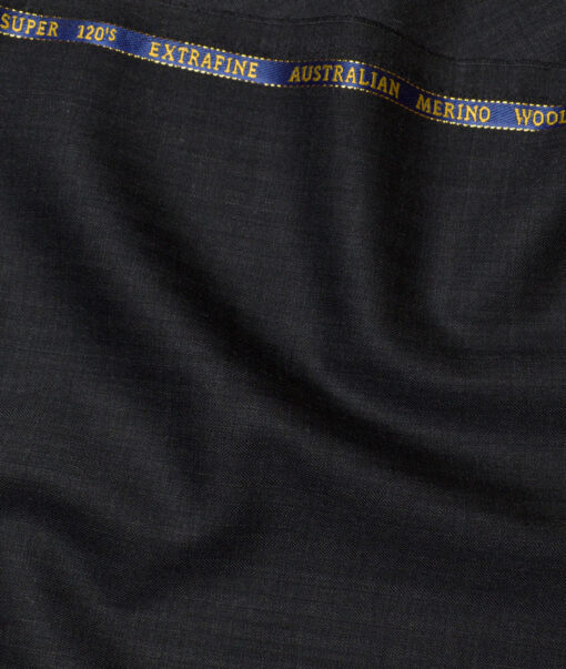 Cavalero Italy Super 120's Striped 60% Merino Wool Suiting Fabric (Blackish Grey)