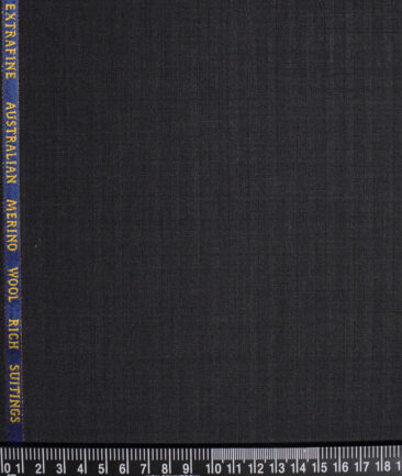 Cavalero Italy Super 120's Striped 60% Merino Wool Suiting Fabric (Blackish Grey)