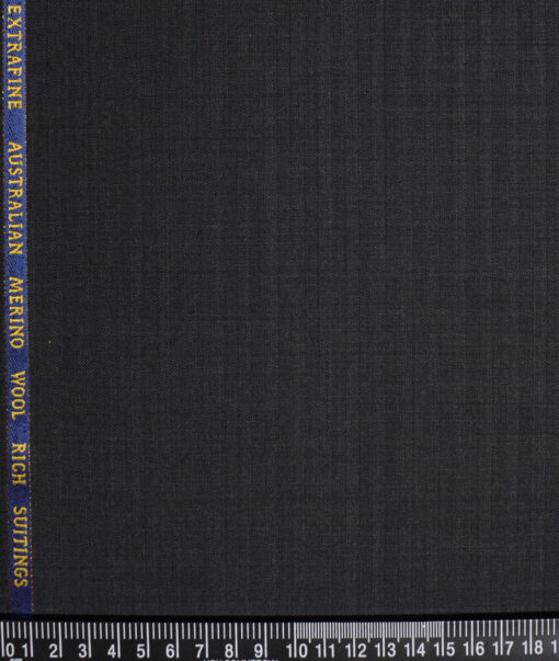 Cavalero Italy Super 120's Striped 60% Merino Wool Suiting Fabric (Blackish Grey)