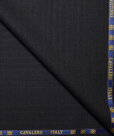 Cavalero Italy Super 120's Striped 60% Merino Wool Suiting Fabric (Blackish Grey)