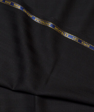 Cavalero Italy Super 120's Striped 60% Merino Wool Suiting Fabric (Black)