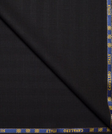 Cavalero Italy Super 120's Striped 60% Merino Wool Suiting Fabric (Black)