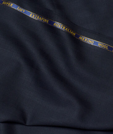 Cavalero Italy Super 120's Striped 60% Merino Wool Suiting Fabric (Dark Blue)