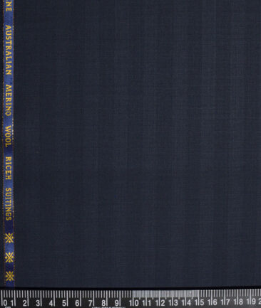 Cavalero Italy Super 120's Striped 60% Merino Wool Suiting Fabric (Dark Blue)
