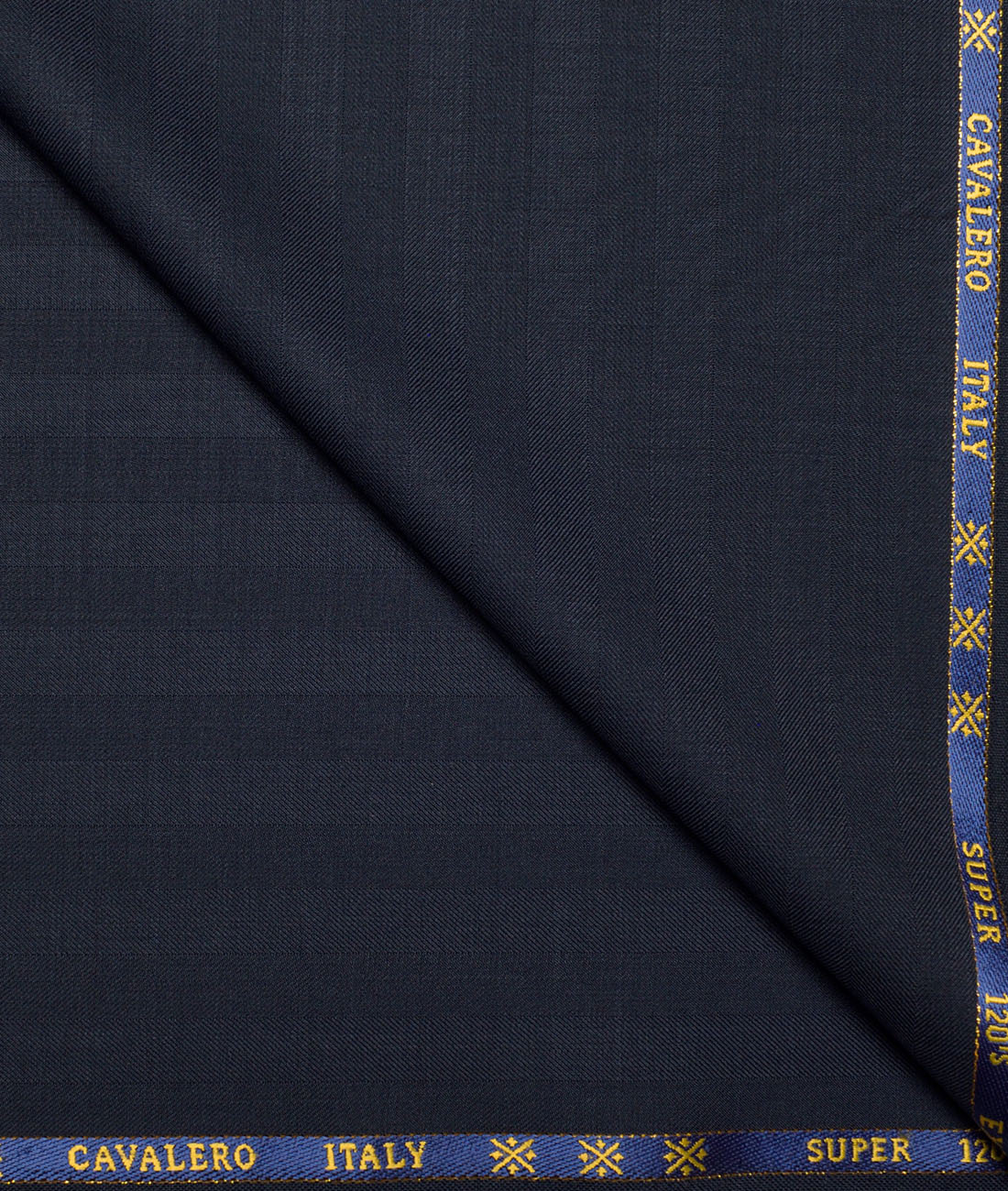 Cavalero Italy Super 120's Striped 60% Merino Wool Suiting Fabric (Dark Blue) Cavalero Italy Super 120's Striped 60% Merino Wool Suiting Fabric (Dark Blue)