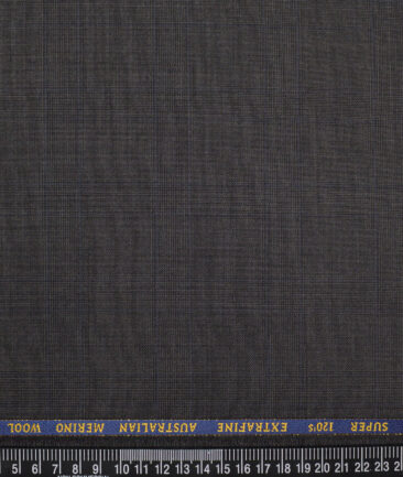 Cavalero Italy Super 120's Checks 70% Merino Wool Suiting Fabric (Dark Grey)