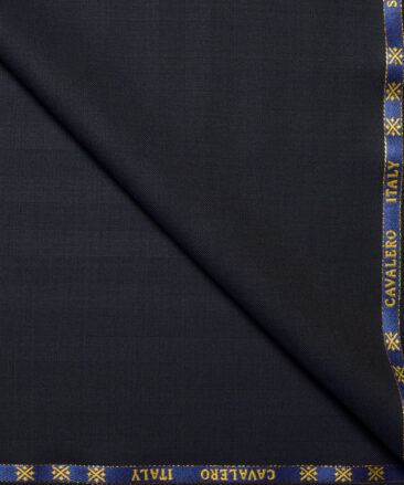 Cavalero Italy Super 120's Striped 60% Merino Wool Suiting Fabric (Dark Navy Blue)