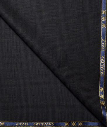 Cavalero Italy Super 130's Checks 60% Merino Wool Suiting Fabric (Blackish Grey)