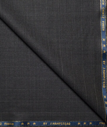 J.Hampstead Super 130's Striped 50% Merino Wool Suiting Fabric (Dark Grey)
